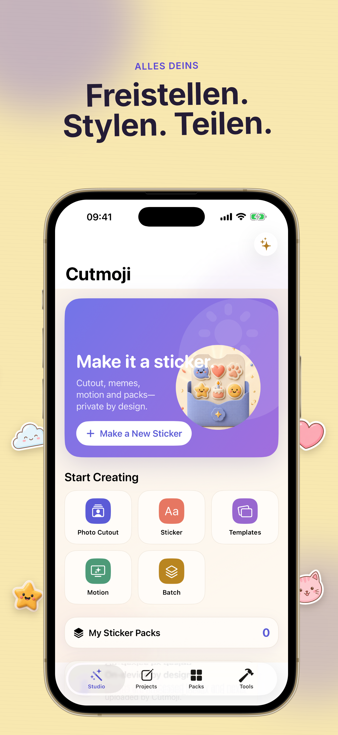 Cutmoji: Sticker Maker Export-Presets für Chat-Apps
