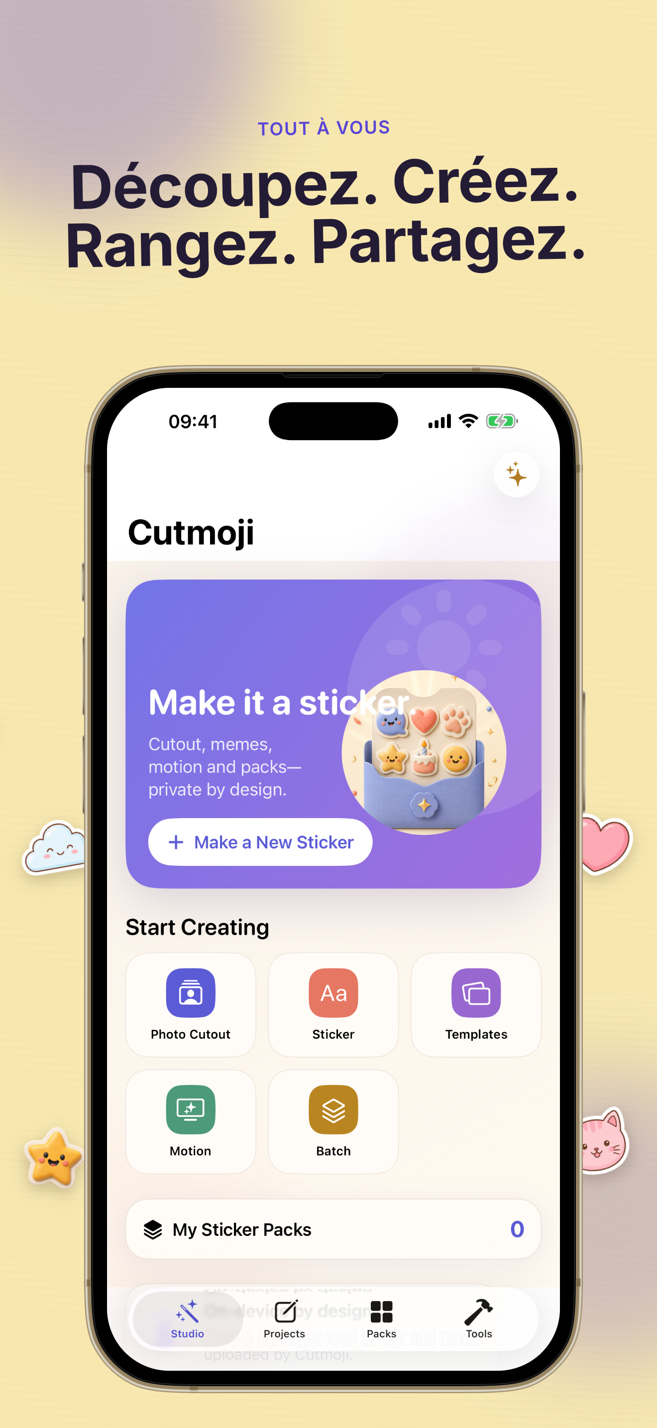 Préréglages d'export Cutmoji: Sticker Maker pour apps de chat